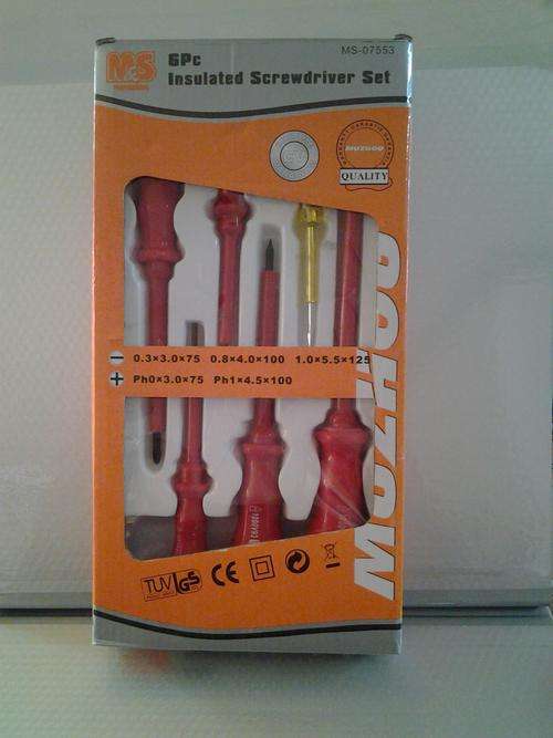 6 PIECE INSULATED SCREWDRIVER SET-CHROME - HIGH QUALITY