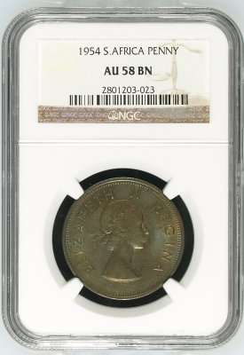 1954 - 1 Penny - AU58BN - NGC grade