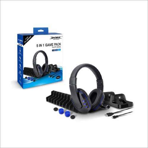 DOBE 5 in 1 Headphones - Charging Dock -Game Stand -Silicon Caps For PS4
