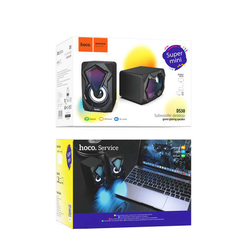 Hoco Mini Desktop RGB Backlit Game Glaring 3W Speakers-DS30-