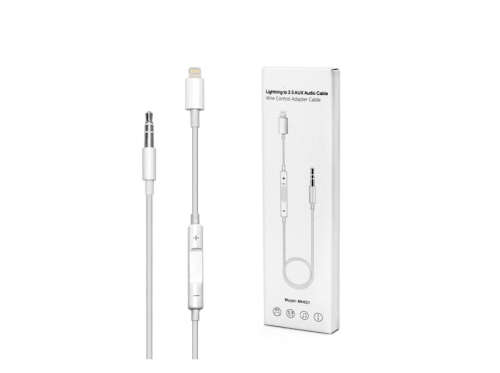 Lightning to 3.5mm AUX 1M Cable with Volume Control- High Quality- PACK OF 3