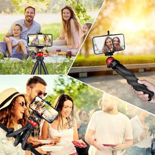 Octopus Tripod with Phone Holder for Phone and Camera-12 inch/ 30.5cm and Detachable Legs