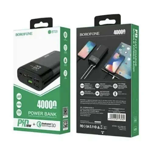 Borofone 40 000mAh Power Bank -3 Input 5 Output Ports - DBT01-