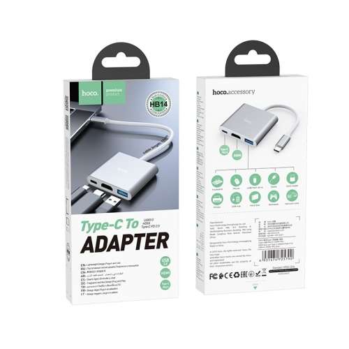 Hoco HB14 Type-C to USB3.0+HDMI+PD Adapter