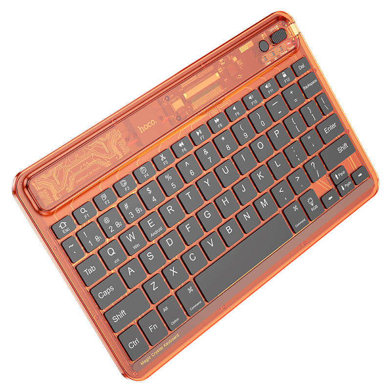 Hoco Wireless Keyboard, Transparent +7 Colour Lighting Effects, S55