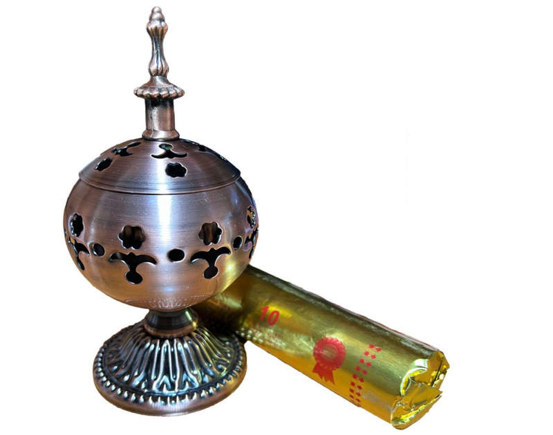 Bakhoor Incense Charcoal Burner & Charcoal Tablets Combo
