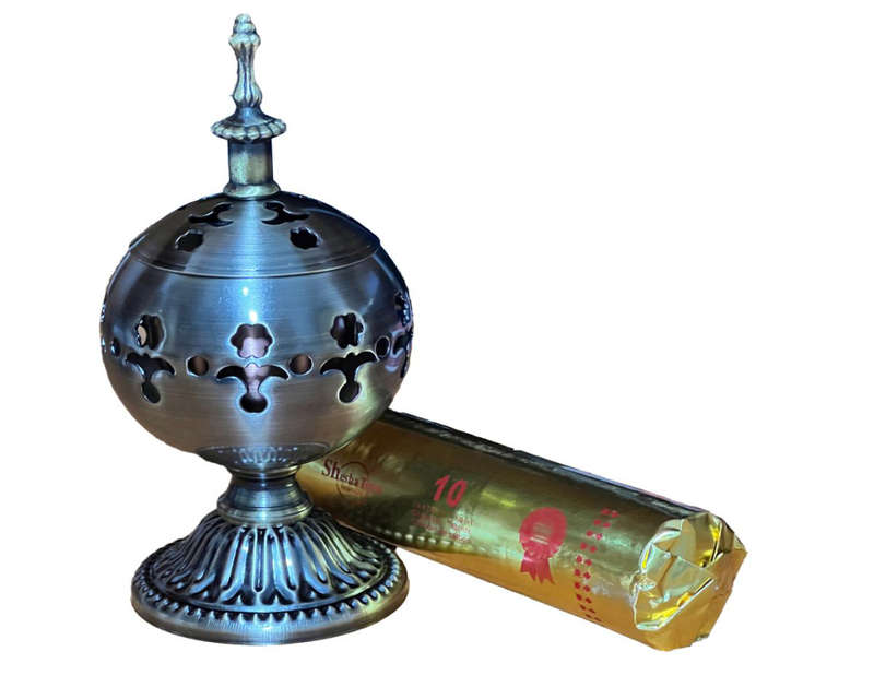 Bakhoor Incense Charcoal Burner & Charcoal Tablets Combo