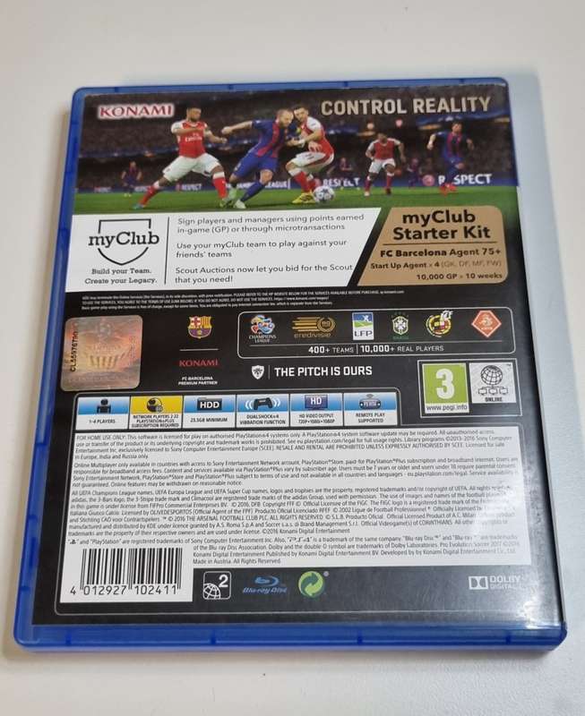 PS4 Game PES 2017 Pro Evolution Soccer