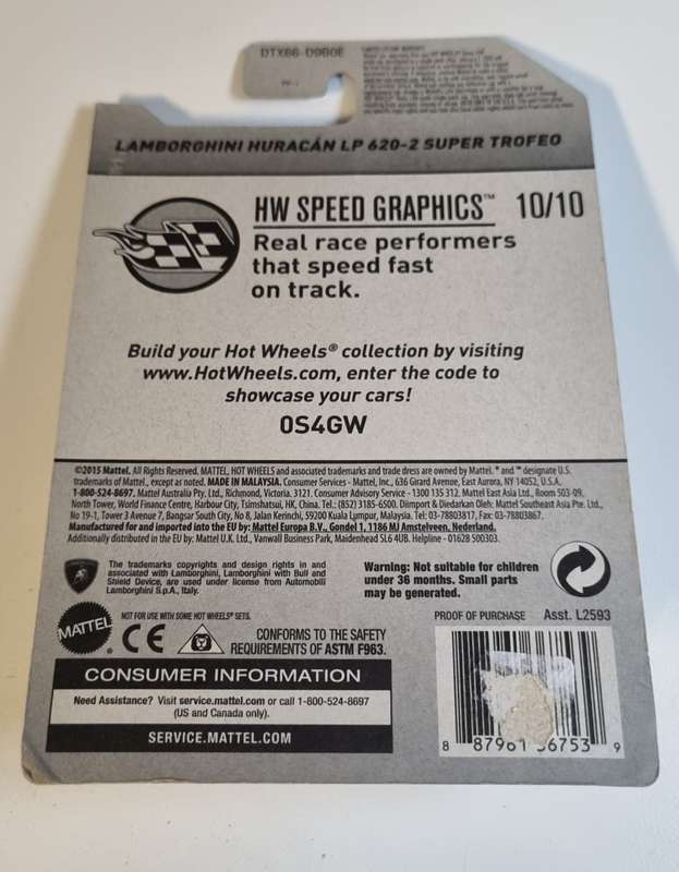 Hot Wheels Lamborghini Huracan LP 620-2 Super Trofeo