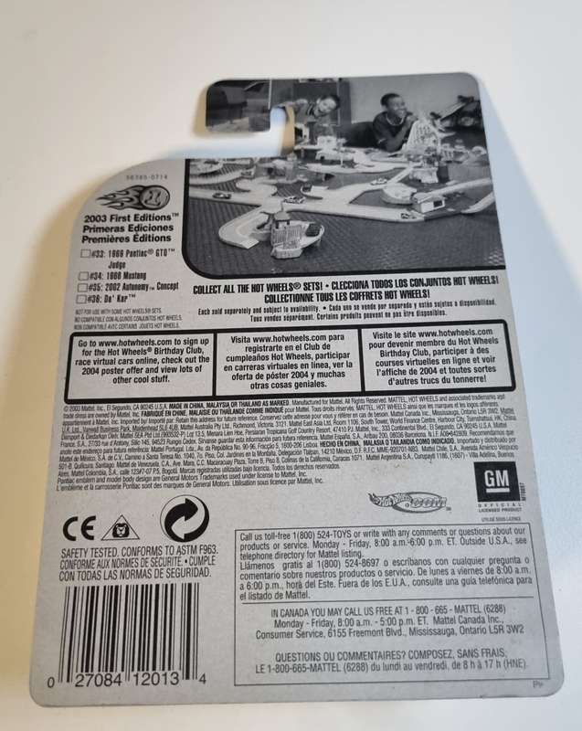Hot Wheels 1969 Pontiac GTO 2003 First Editions