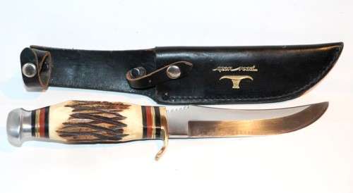 Vintage Technicraft - Open Road - Hunting Knife - Stag handle - made in Seki, Japan