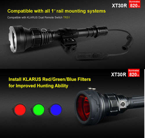 Ultra-Bright Tactical LED Flashlight: Klarus XT30R - 1800 L
