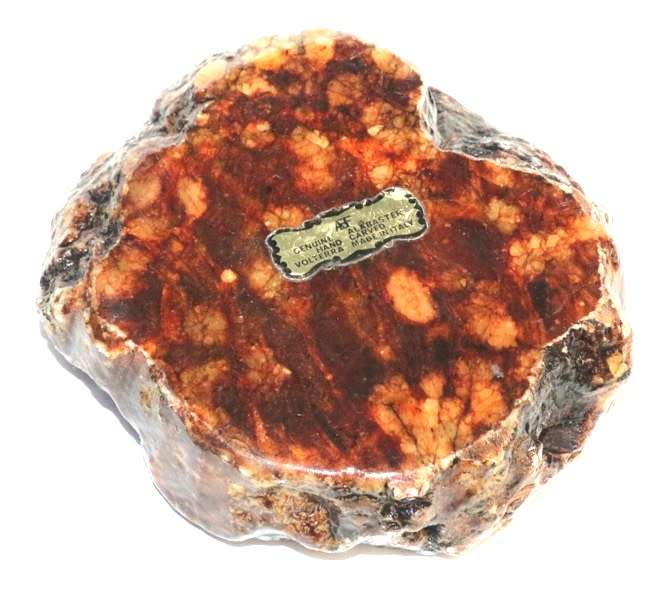 Genuine Alabaster Hand carved Ashtray - made in Volterra Italy