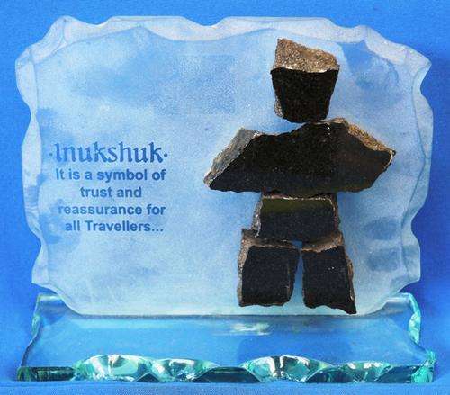 Eskimo `Inukshuk` Glass Ornament