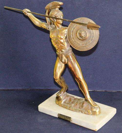 Leonidas Brass Greek Statue - 30cm tall