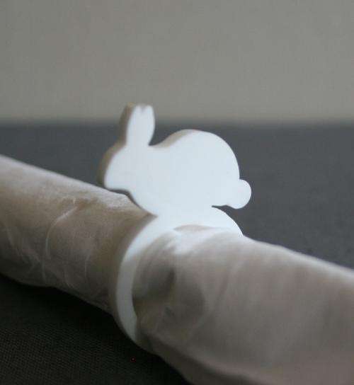 Laser cut perspex Bunny ring