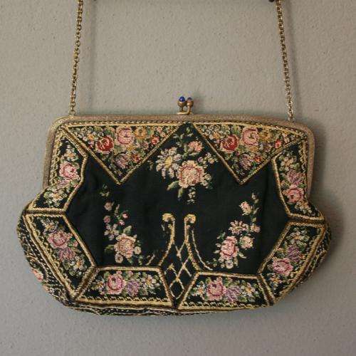Antique frame clutch bag