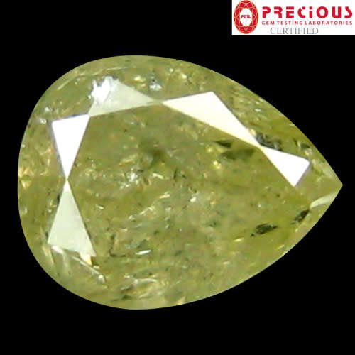 0.20 ct PGTL Certified Romantic Pear (4 x 3 mm) Fancy Light Yellow Diamond