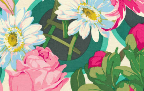 Martha Negley Flower Market Quilting Fabric (Bunches in Pink) 0.5 yard - Rare OOP