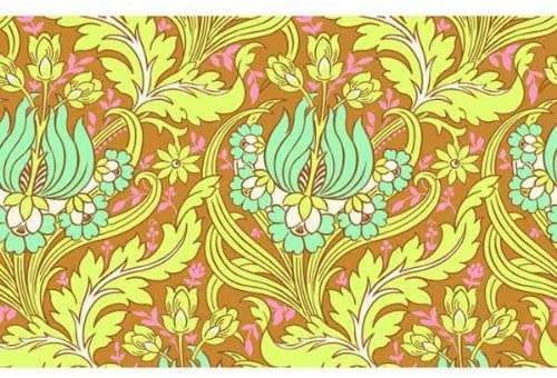 Amy Butler Soul Blossoms Quilting Fabric (Temple Tulips in cinnamom) 1 yard - Rare OOP