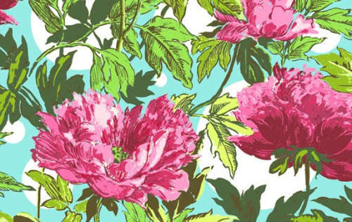 Amy Butler Soul Blossoms Quilting Fabric (Twilight Peony in pink) 1 yard - Rare OOP