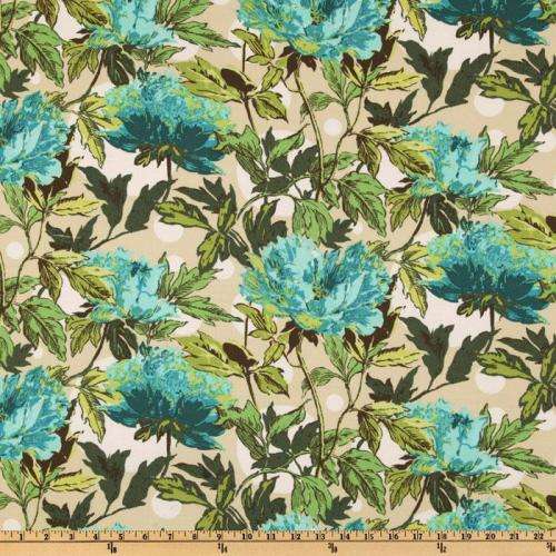 Amy Butler Soul Blossoms Quilting Fabric (Twilight Peony in blue) 0.5 yard - Rare OOP