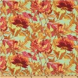 Amy Butler Soul Blossoms Quilting Fabric (Twilight Peony in saffron) 1.5 yard - Rare OOP