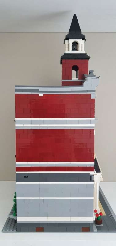 Dark Red Rebuild of Lego Town Hall Set - Not original set, no manuals, no box