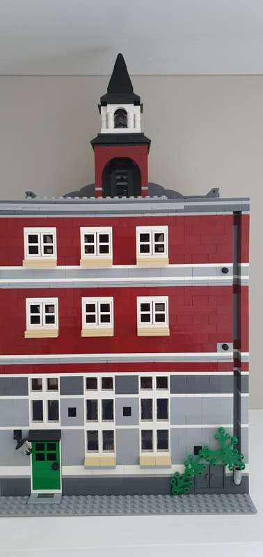 Dark Red Rebuild of Lego Town Hall Set - Not original set, no manuals, no box