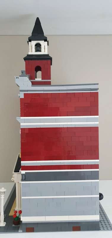 Dark Red Rebuild of Lego Town Hall Set - Not original set, no manuals, no box