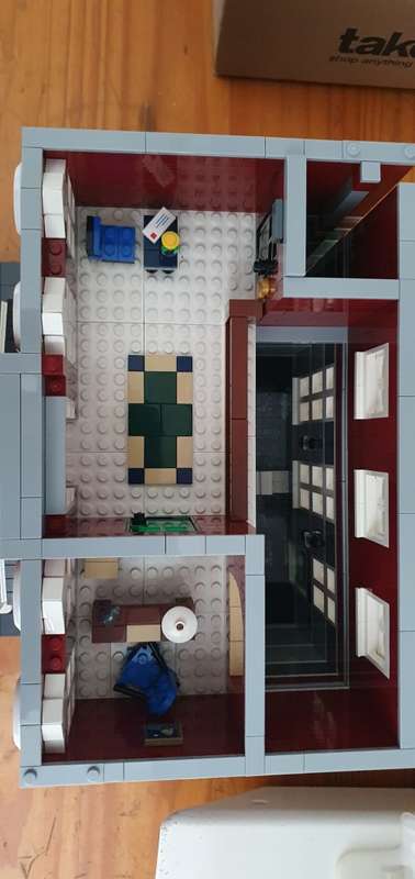 Dark Red Rebuild of Lego Town Hall Set - Not original set, no manuals, no box