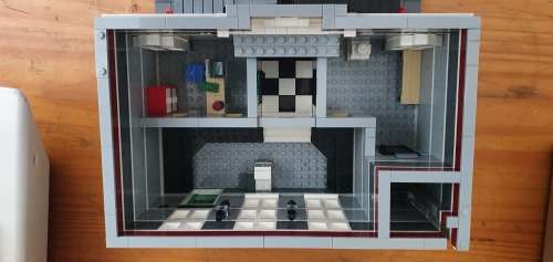 Dark Red Rebuild of Lego Town Hall Set - Not original set, no manuals, no box