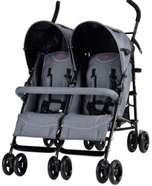 Chelino Tico Twin Stroller (Black | Grey)