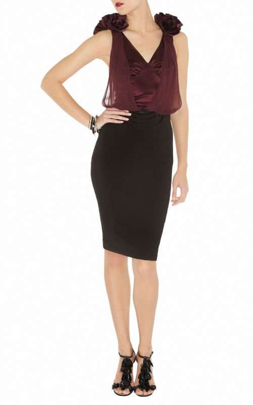 Black frilled elegant pencil evening formal cocktail party dress size S M L !!!