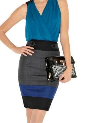 NEW Collection blue gray elegant pencil evening formal cocktail party dress size S M L !!!