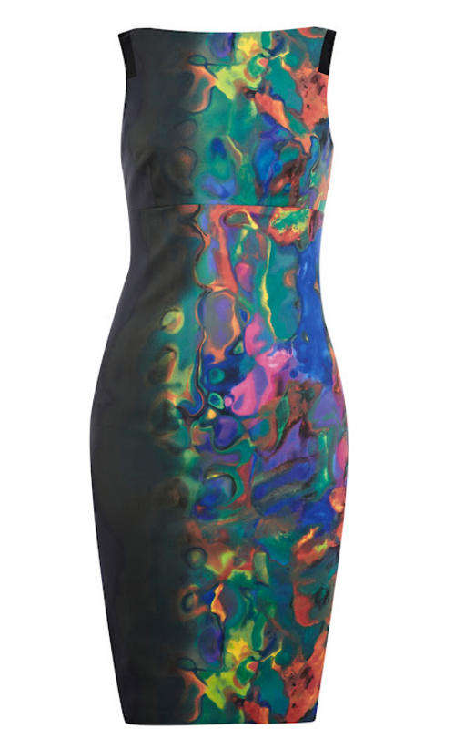 NEW COLLECTION colorful print BLACK  PENCIL evening cocktail party dress size S M L!!!!