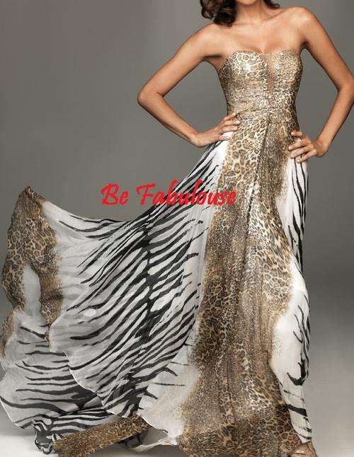 READY MADE USA 4 6 8 10 12  leopard animal printing Matric farewell evening dress!!!