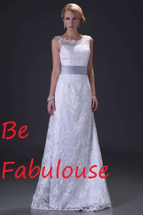 White deep V back lace wedding dress size 2-16 USA in stock !!!