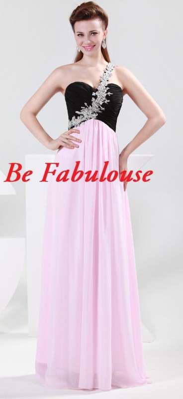 Black  blue pink white chiffon  one shoulder lace up back cocktale dress !!!