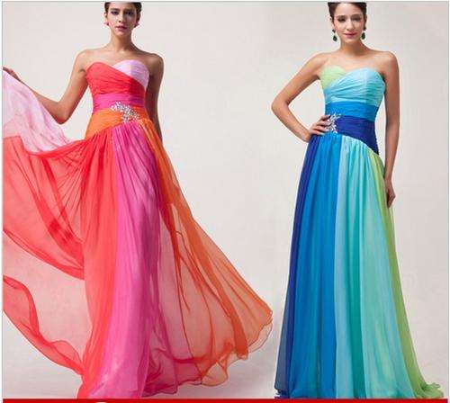 AFFORDABLE collection Stunning Multicolor blue pink off shoulder cocktale dress !!!