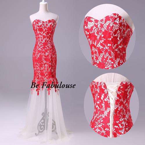 Gorgeous LACE Red Black Red Tule Matric farewell evening dress!!!