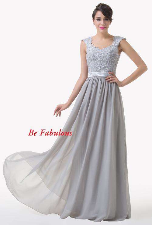 NEW INN Stunning Grey chiffon lace back cocktale dress !!!