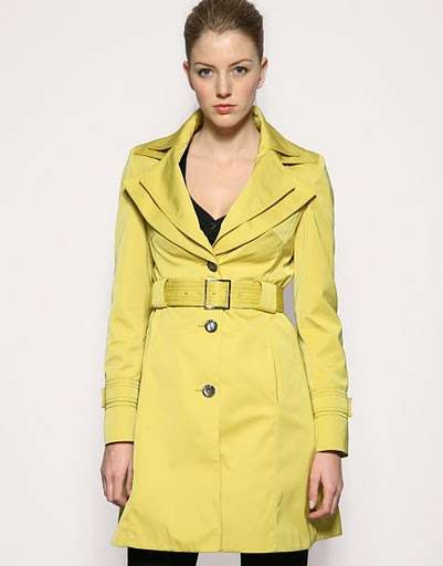 Karen Millen design trench coat yellow / black size S M L FREE SHIPPING!!!!