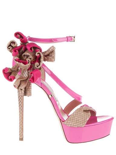 NEW Blue Pink Beige flower dress stiletoes pumps leather SUPER HIGH  SA 2,5 3 3,5 4 5 6 7