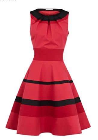 Red color block flare dress size S M L !!!
