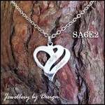ELEGANT HEART PENDANT ON CHAIN + FREE ENGRAVING (SA6E2)