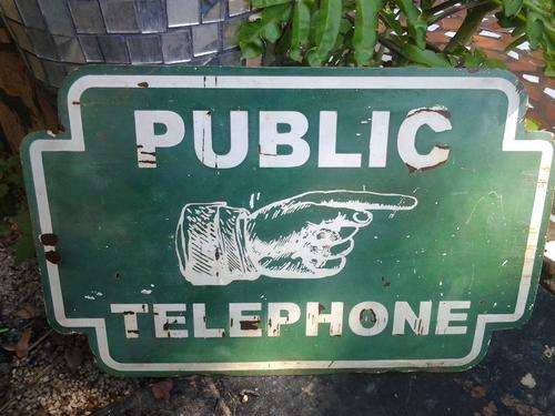 public telephone sign