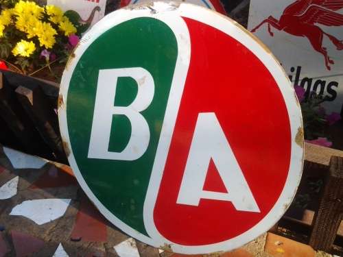 ba round metal sign