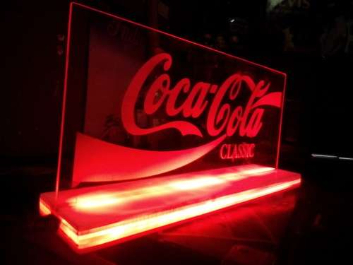 coca cola plexiglass table top light