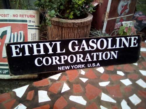 ethyl gasoline corporation new york heavy steel sign